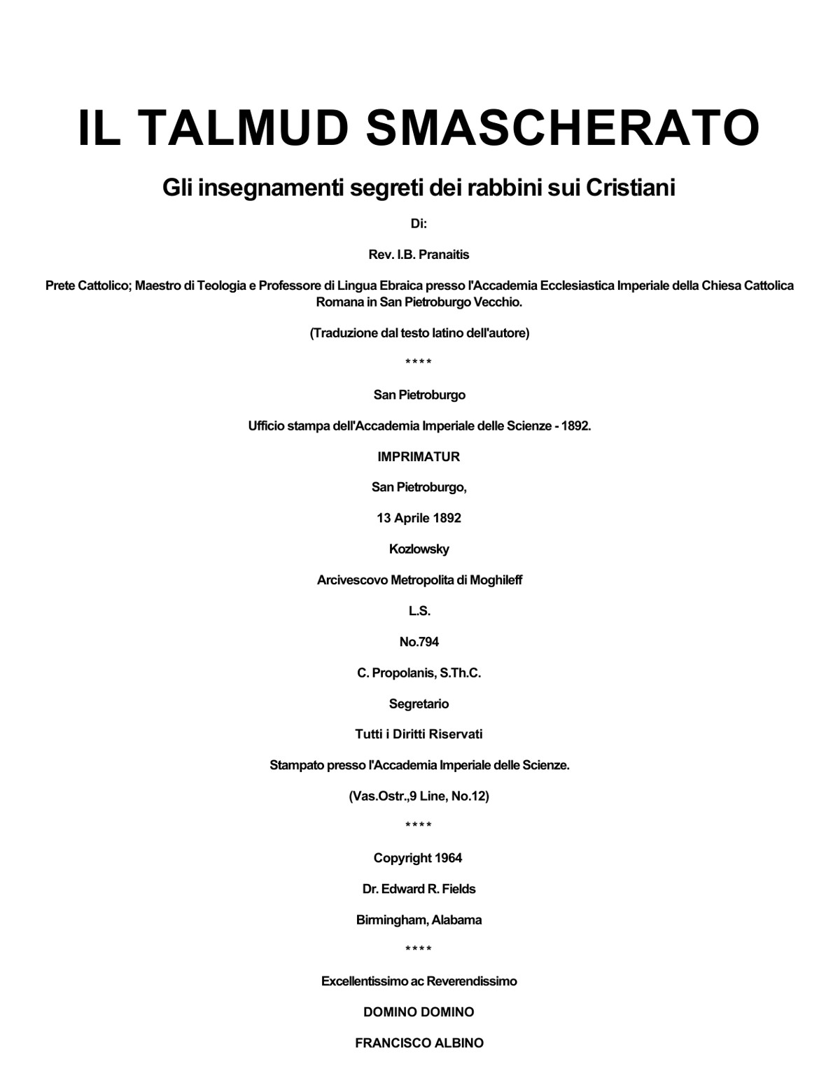 IL TALMUD SMASCHERATO ITALIANO nazi SHARON